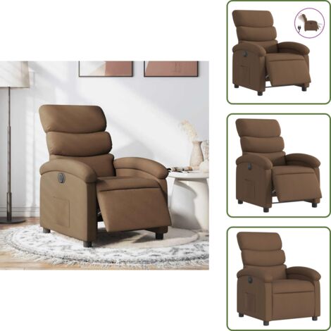 The Living Store Sillón reclinable eléctrico de tela marrón - Asiento eléctrico
