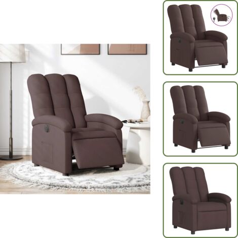 The Living Store Sillón reclinable eléctrico tela marrón oscuro - Asiento cómodo