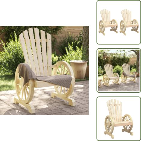 The Living Store Sillones de jardín Adirondack 2 uds madera maciza de abeto - Sillas de jardín Adirondack