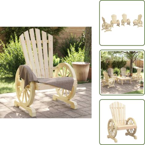 The Living Store Sillones de jardín Adirondack 4 uds madera maciza de abeto - Sillas de jardín Adirondack