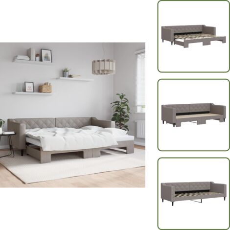 The Living Store Sofá cama nido tela gris taupe 80x200 cm - Sofá cama nido