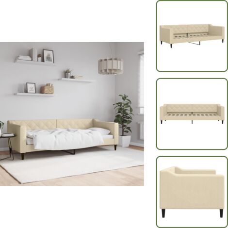 The Living Store Sofá cama sin colchón tela crema 80x200 cm - Sofá cama 2 en 1