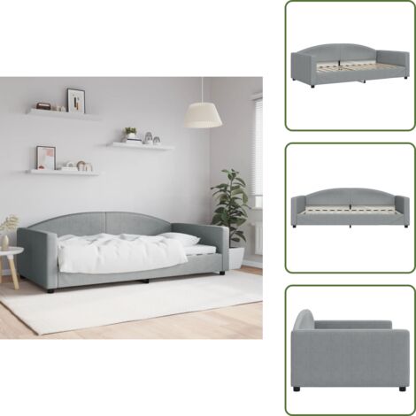 The Living Store Sofá cama sin colchón tela gris claro 100x200 cm - Sofá cama sin colchón