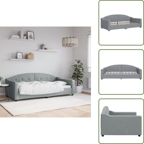 The Living Store Sofá cama sin colchón tela gris claro 90x190 cm - Sofá cama 2 en 1
