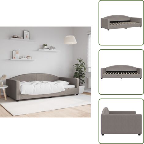 The Living Store Sofá cama sin colchón tela gris taupe 100x200 cm - Sofá cama sin colchón
