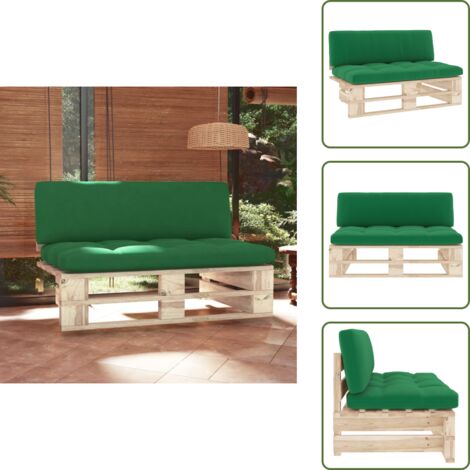 The Living Store Sofá central de palets para jardín madera pino impregnada - Sofá de madera