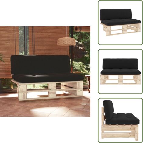 The Living Store Sofá central de palets para jardín madera pino impregnada - Sofá de madera