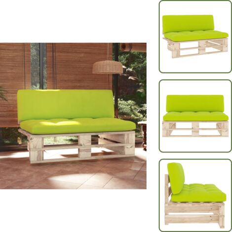 The Living Store Sofá central de palets para jardín madera pino impregnada - Sofá de madera