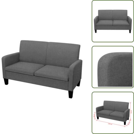 The Living Store Sofá de 2 plazas 135x65x76 cm gris oscuro - Sofá gris oscuro