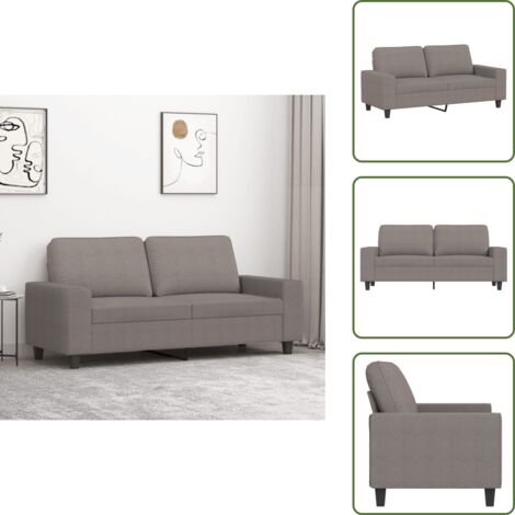 The Living Store Sofá de 2 plazas de tela gris taupé 140 cm - Sofá gris
