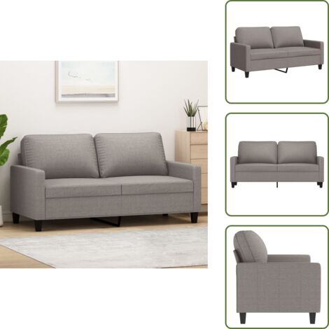 The Living Store Sofá de 2 plazas de tela gris taupé 140 cm - Sofá gris
