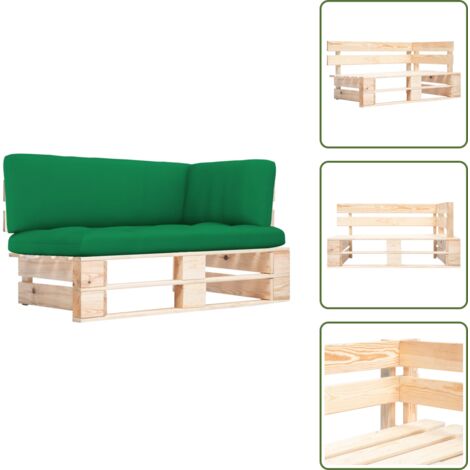 The Living Store Sofá de esquina de palets de jardín madera de pino impregnada - Sofá de madera
