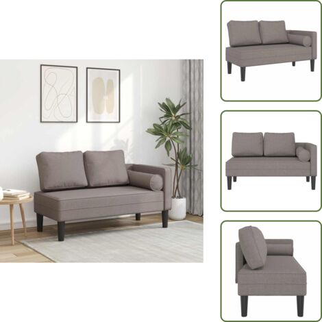 The Living Store Sofá diván con cojines tela gris taupe - Diván
