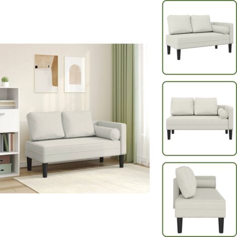The Living Store Sofá diván con cojines terciopelo crema - Sofá lounge