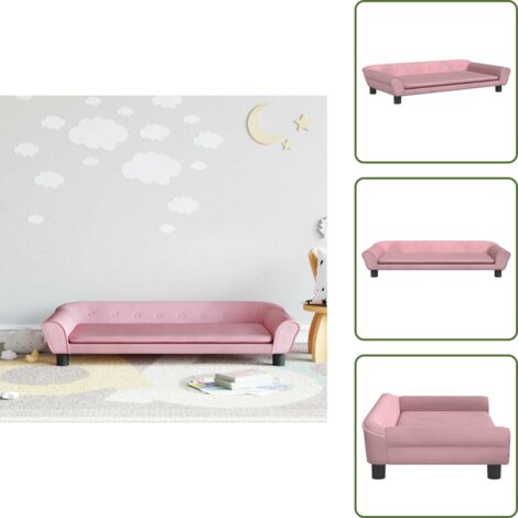 The Living Store Sofá para niños de terciopelo rosa 100x50x26 cm - Sofá infantil