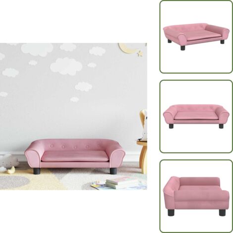 The Living Store Sofá para niños de terciopelo rosa 70x45x26 cm - Sofá infantil