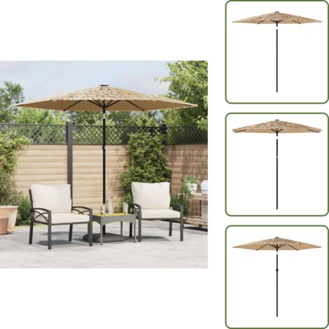 The Living Store Sombrilla de jardín con poste de acero marrón 268x268x226 cm - Protección solar