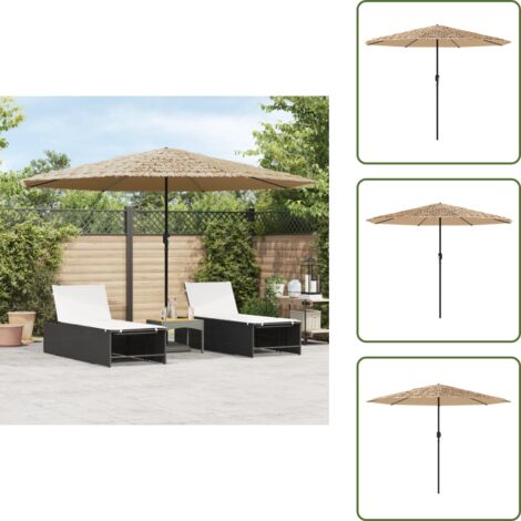 The Living Store Sombrilla de jardín con poste de acero marrón 388x388x248 cm - Sombrilla de acero
