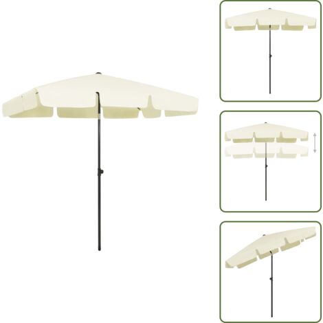 The Living Store Sombrilla de playa amarillo arena 200x125 cm - Protector solar