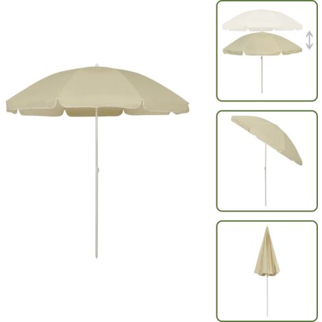 The Living Store Sombrilla de playa amarillo arena 240 cm - Protección solar