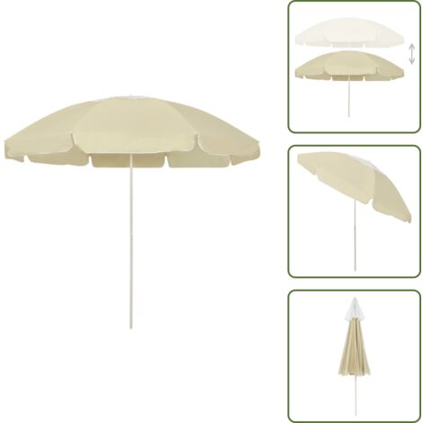 The Living Store Sombrilla de playa amarillo arena 240 cm - Sombrilla amarilla