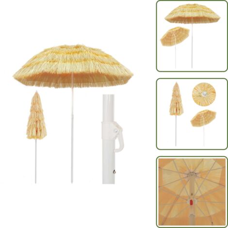 The Living Store Sombrilla de playa estilo Hawaii natural 180 cm - Estilo hawaiano