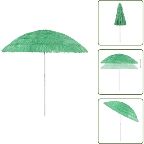 The Living Store Sombrilla de playa Hawaii verde 240 cm - Sombrilla hawaiana