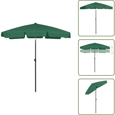 The Living Store Sombrilla de playa verde 180x120 cm - Protección solar