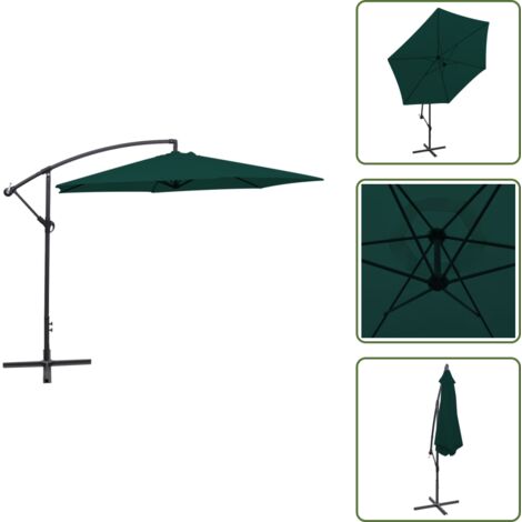 The Living Store Sombrilla voladiza 3 m verde - Protección solar