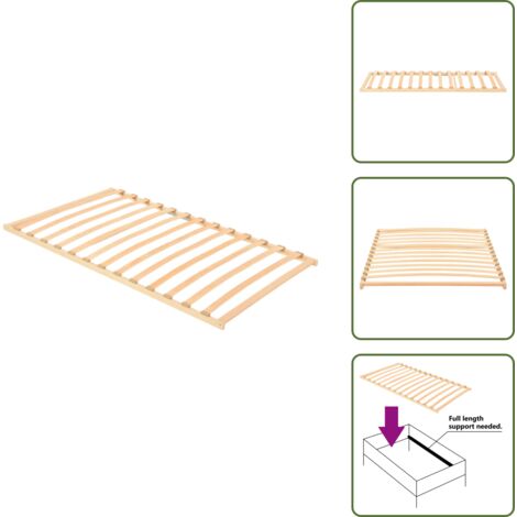 The Living Store Somier de láminas sin colchón con 13 listones 100x200 cm - Somier de madera