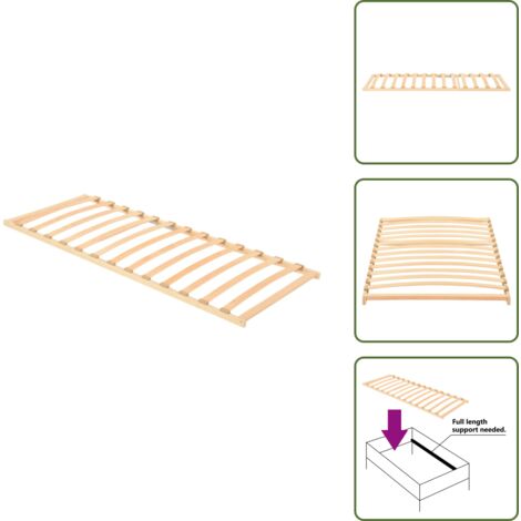 The Living Store Somier de láminas sin colchón con 13 listones 70x200 cm - Somier de madera