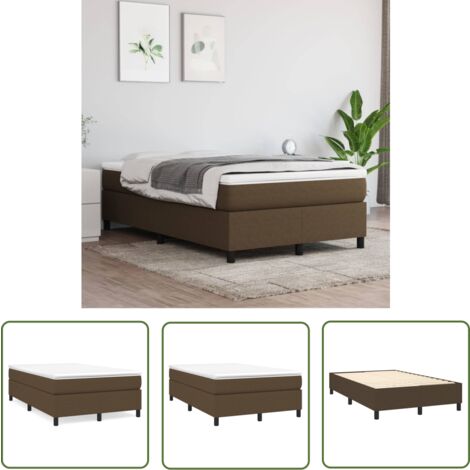 The Living Store Sommier à lattes de lit avec matelas Marron foncé 120x200 cm - Lit Double - Lit Plateforme - Matelas Ferme - Matelas Moelleux - Literie