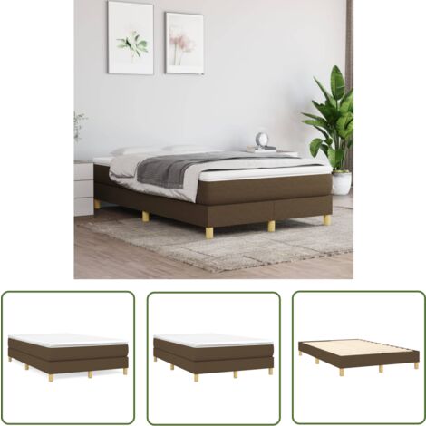 The Living Store Sommier à lattes de lit avec matelas Marron foncé 120x200 cm - Lit Double - Lit Plateforme - Matelas Ferme - Matelas Moelleux - Literie
