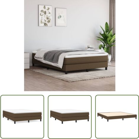 The Living Store Sommier à lattes de lit avec matelas Marron foncé 160x200 cm - Lit Double - Lit Plateforme - Matelas Ferme - Matelas Moelleux - Literie