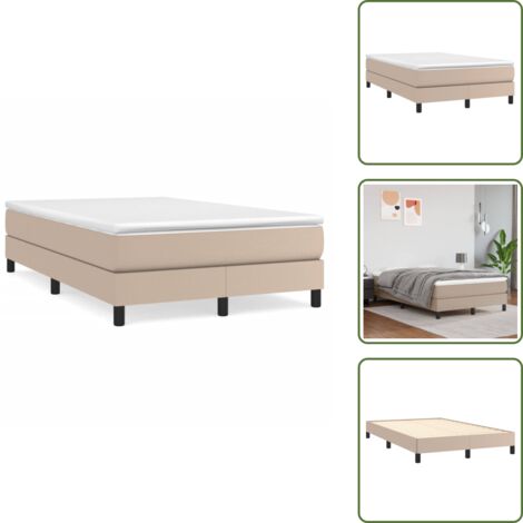The Living Store Sommier à lattes de lit matelas cappuccino 120x190cm similicuir - Matelas de lit
