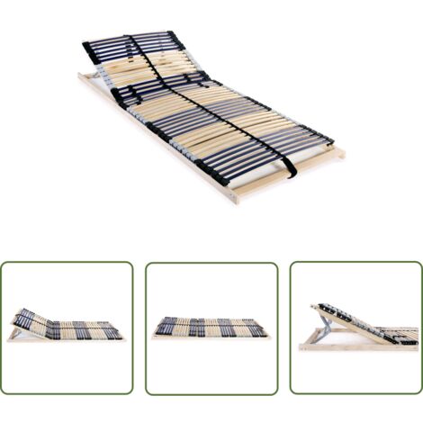 The Living Store Sommier à lattes sans matelas avec 42 lattes 7 zones 70x200 cm - Sommier À Lattes - Cadre Lit - Base De Lit - Lit Double - Lit Confortable