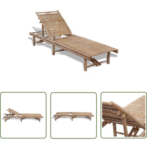 The Living Store Sonnenliege Bambus - Gartenliege - Bambusliege - Sonnenliege - Outdoor Möbel - Gartenmöbel