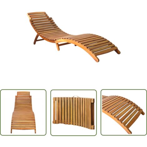 The Living Store Sonnenliege Massivholz Akazie Braun - Sonnenliege - Gartenliege - Holzmöbel - Akazienholz - Outdoor Möbel