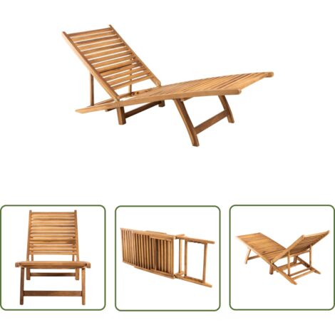 The Living Store Sonnenliege Massivholz Teak - Holz Liege - Gartenliege - Sonnenliege - Teakholz - Outdoor Möbel