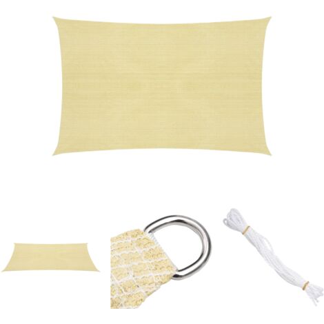 The Living Store - Sonnensegel 160 g/m² Beige 2,5x3 m HDPE