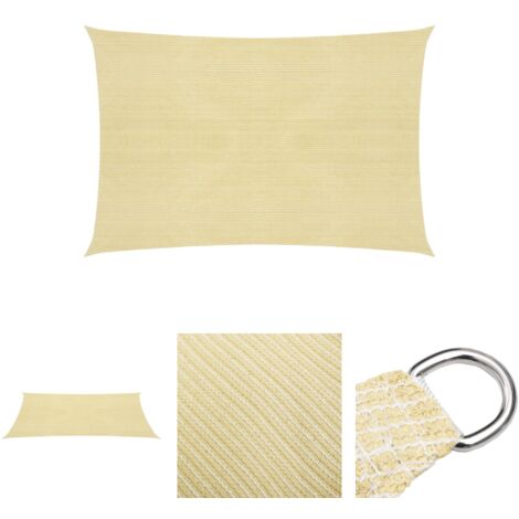 The Living Store - Sonnensegel 160 g/m² Beige 5x7 m HDPE