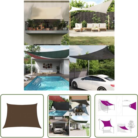 The Living Store Sonnensegel 160 g/m² Braun 4/5x3 m HDPE - Sonnensegel - HDPE Sonnensegel - Gartensonnensegel - Terrassenüberdachung - Balkonabdeckung