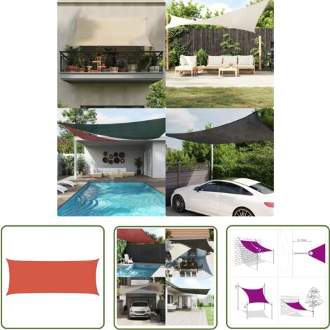 The Living Store Sonnensegel 160 g/m² Terrakottarot 2x4,5 m HDPE - Sonnensegel - Terrassendach - Gartensonnensegel - Sonnenschutz - UV-Schutz