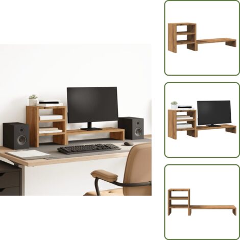 The Living Store Soporte de monitor con organizador escritorio madera artisian - Madera artesanal