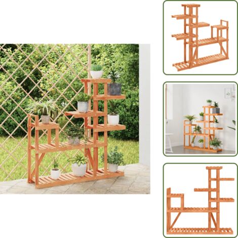 The Living Store Soporte para flores de madera maciza abeto 110x25x111 cm - Soporte para macetas