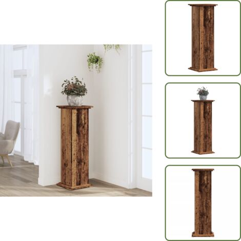 The Living Store Soportes de plantas madera ingeniería envejecida 33x33x100 cm - Soportes de madera