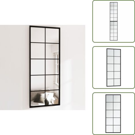 The Living Store Specchi a Parete 2 pz Neri 100x40 cm in Metallo - Specchio da bagno