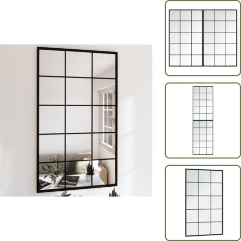 The Living Store Specchi a Parete 2 pz Neri 100x60 cm in Metallo - Specchio da bagno
