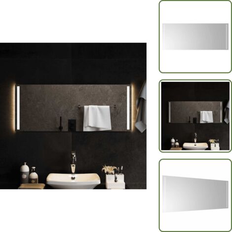 The Living Store Specchio da Bagno con Luci LED 100x40 cm - Specchio da trucco