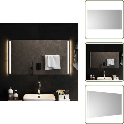 The Living Store Specchio da Bagno con Luci LED 90x50 cm - Specchio da trucco